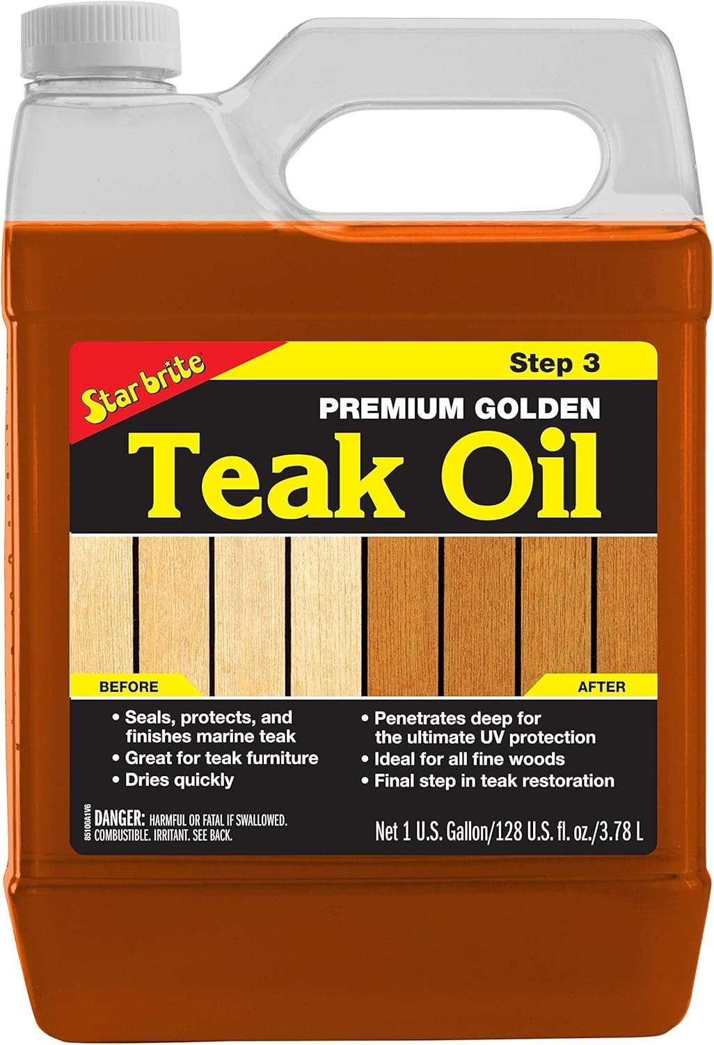 Star Brite Premium Golden Teak Oil 1 Gallon Wood Sealer Preserver Finish 085100