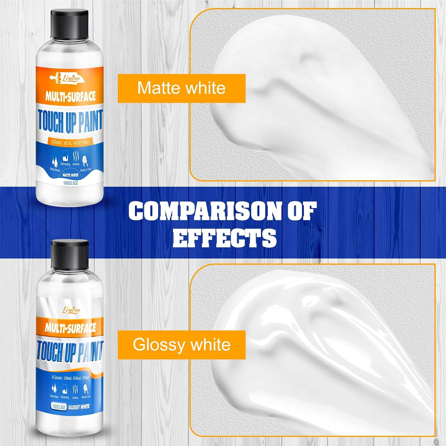 White Touch up Paint – 7Oz Upgraded Matte and Gloss Multi Surface Touch