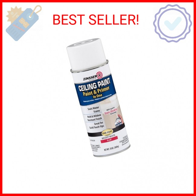Zinsser Ceiling Acrylic Paint & Primer in One, 13 oz, Flat White