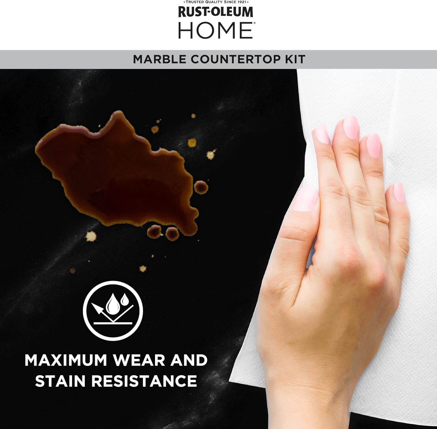 Rust-Oleum 369548 Home Marble Countertop Coating Kit, 72 fl oz, Black