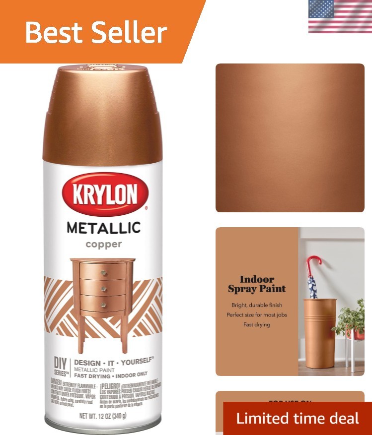 Luxury 12oz Brilliant Metallic Copper Spray Paint – Easy Application, Fast Dry