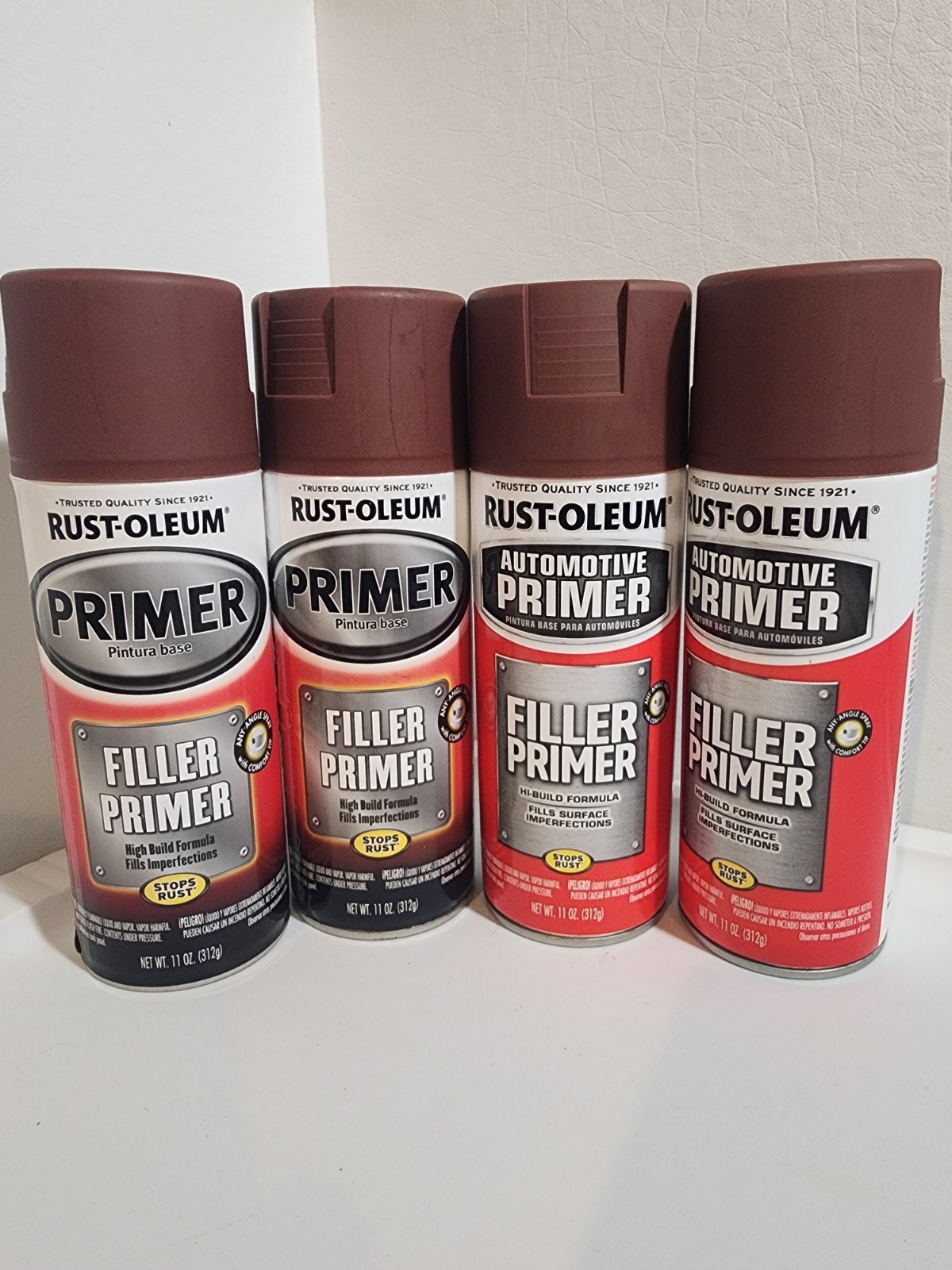 4 Rust Oleum Automotive Filler Primer 11 Oz Red Oil Based Rust Resistant Spray
