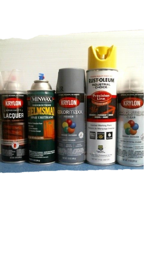 Spray Paint Assortment Lot Primer Lacquer Clear Inverted Paint Spar Urethane FS