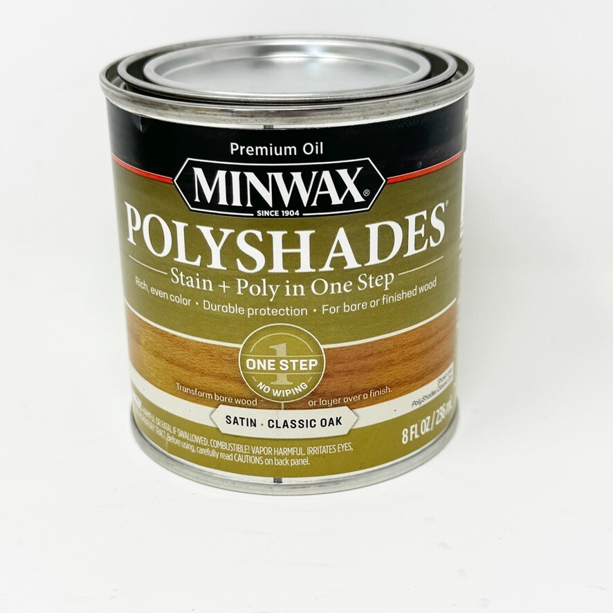Minwax PolyShades CLASSIC OAK SATIN Premium oil 8oz Wood Stain Poly one step NEW
