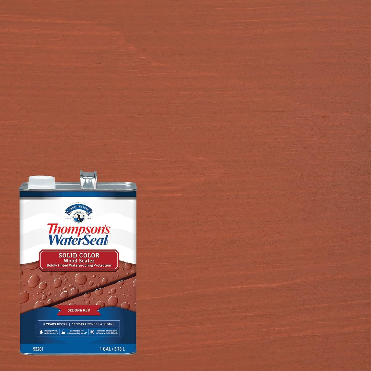 Solid Color Waterproofing Wood Stain and Sealer, Sedona Red, 1 Gallon