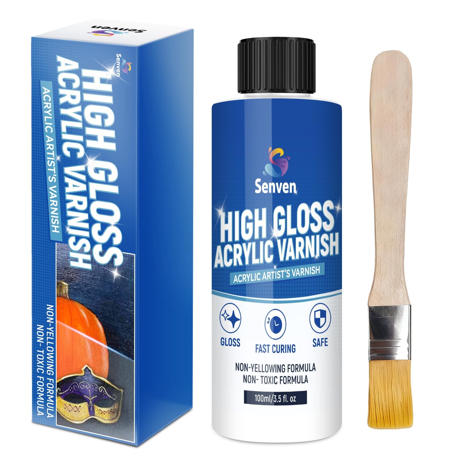 Gloss Varnish for Acrylic Painting, Artist’s Acrylic Varnish Kit, Non-Yellowing