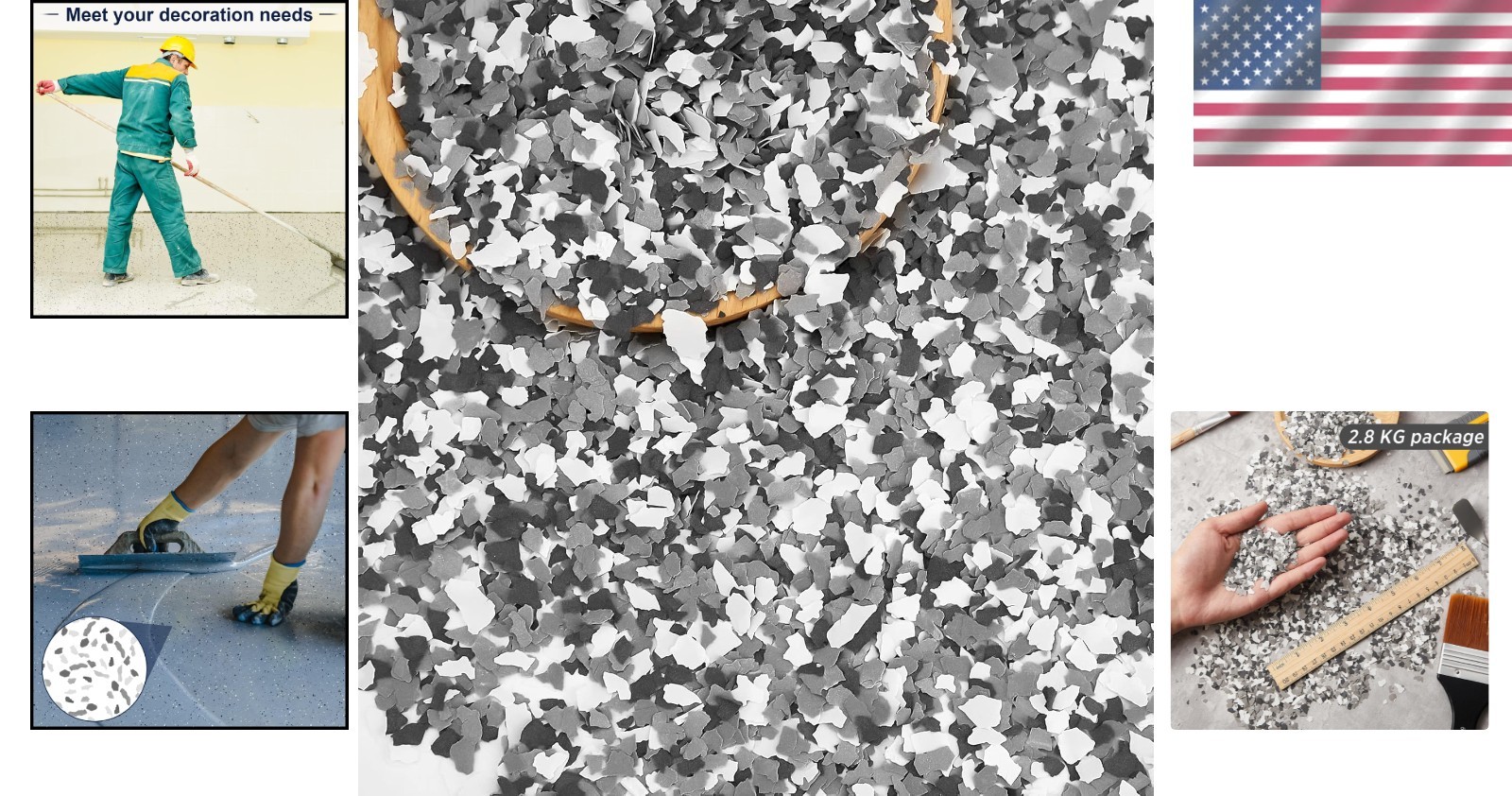 Versatile 2-4 mm Epoxy Flakes – 2.8 Kg Pack for Interior and Exterior Surfaces