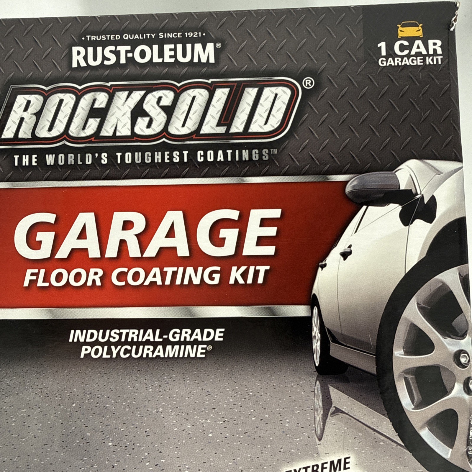 New Rust-Oleum RockSolid 1 Car Garage Floor Kit 90 oz. Gray Polycuramine NIB