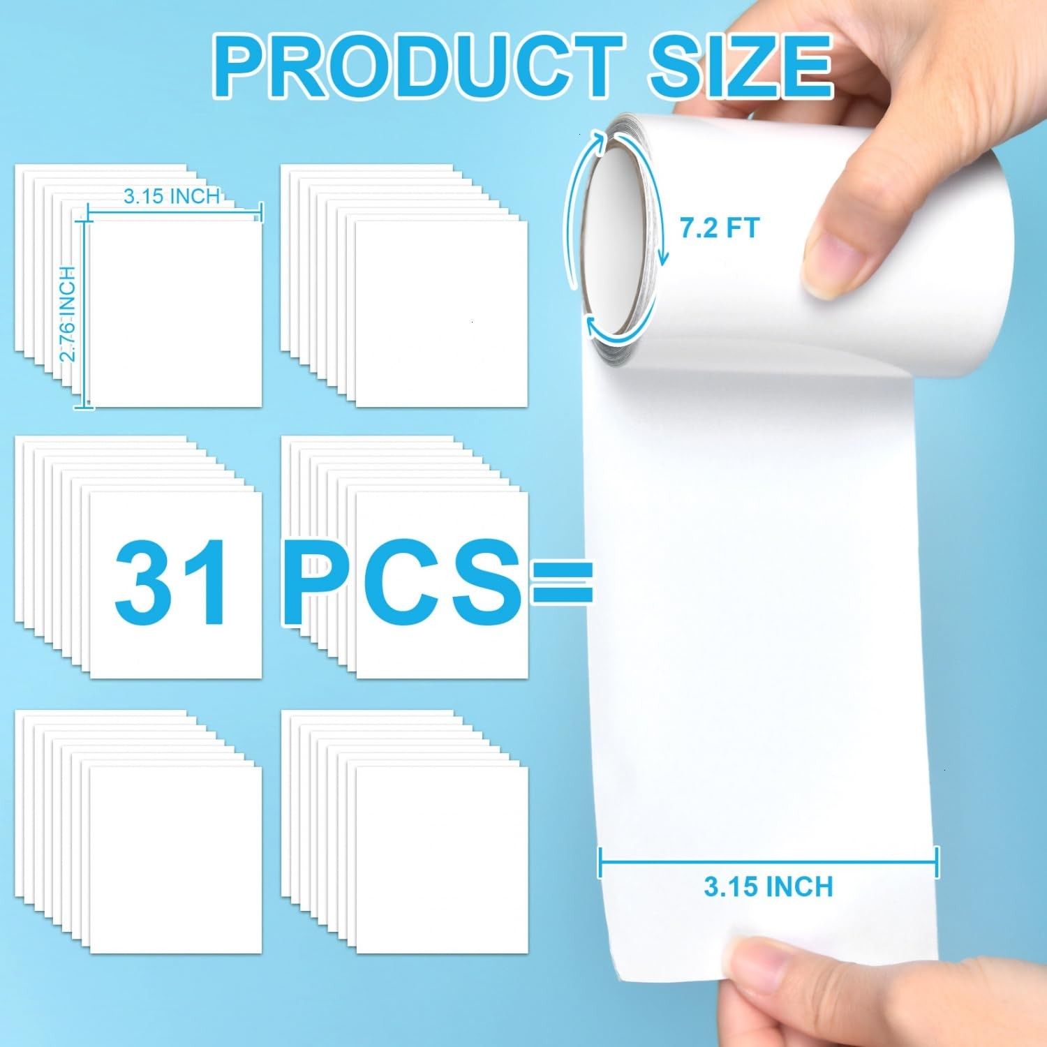 Inflatable Pool Patch Repair Kit, 3.15 in X 7.2 Ft Air Mattress Clear