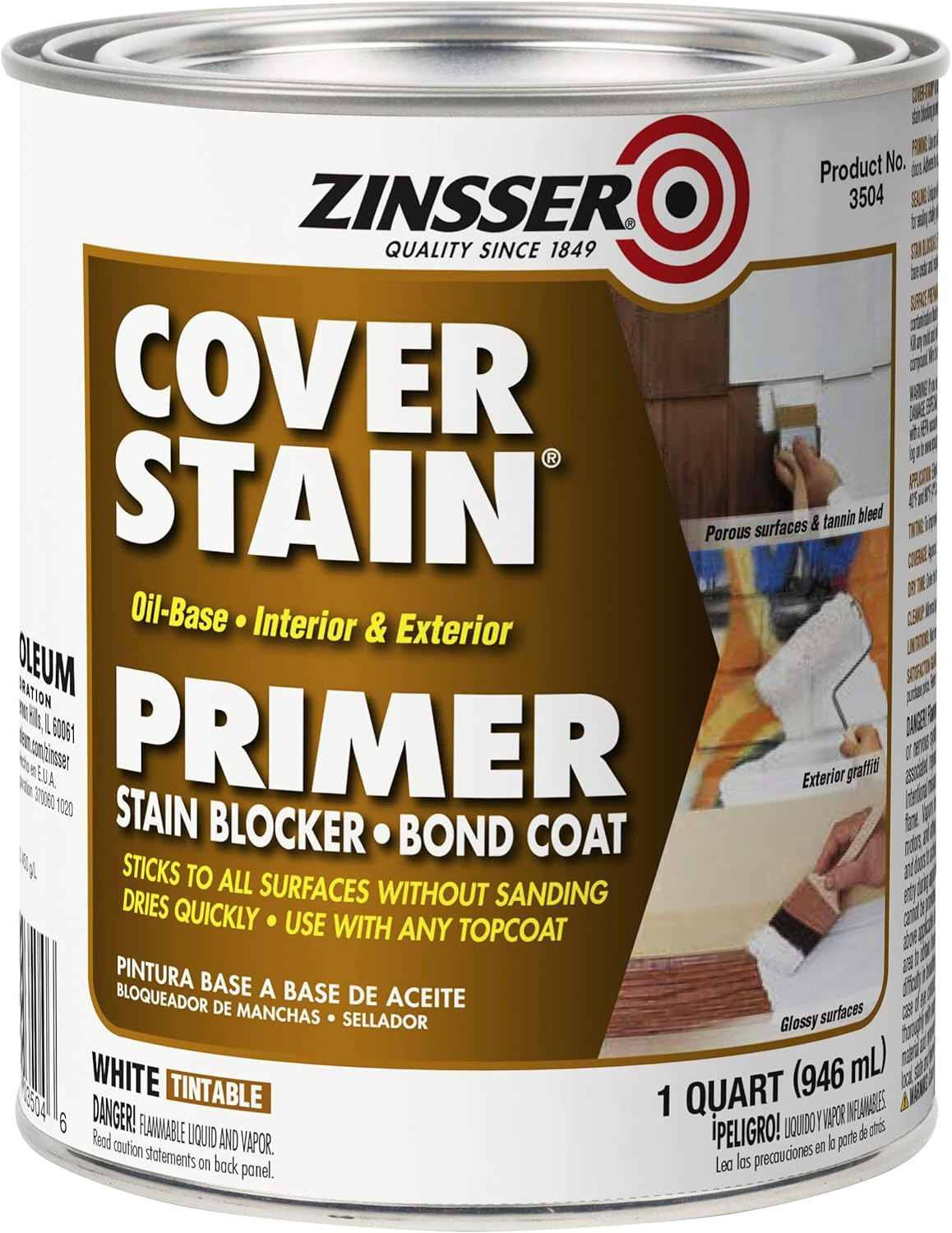 Qt 03504 White , Cover-Stain Oil-Based Stain Blocker, 450 VOC