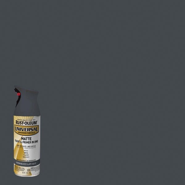 (6)-Rust-Oleum Uni. 12 Oz. Matte Farmhouse Slate Blue Enamel Spray Paint 376723