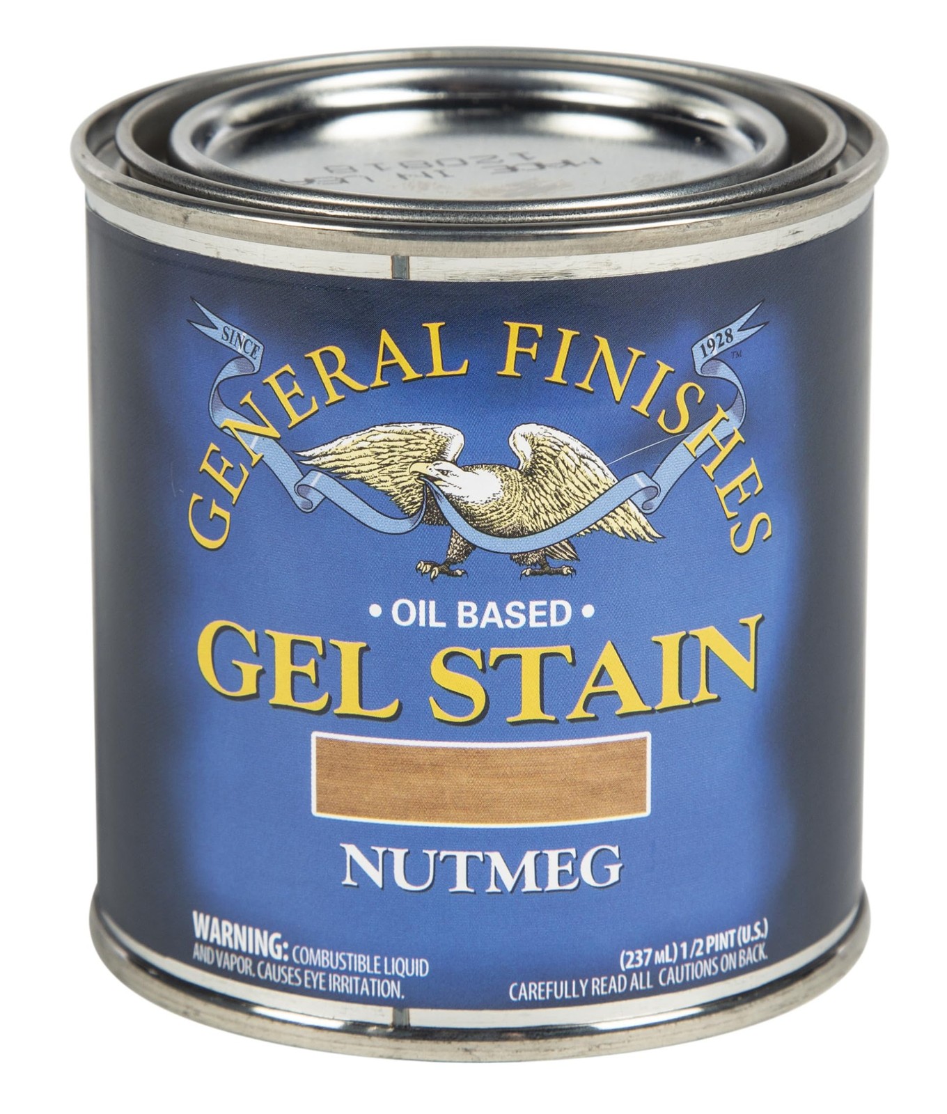 General Finishes Oil Base Gel Stain, 1/2 Pint, Nutmeg