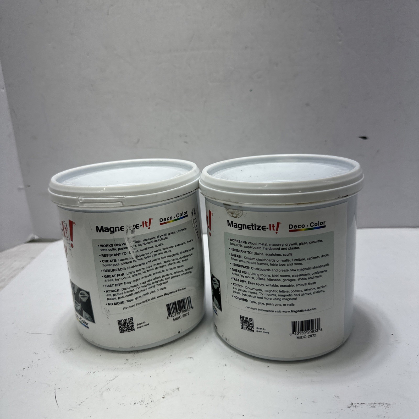 LOT OF 2 Magnetize-it! Magnetic Chalkboard Paint water Based–Satin Black COLOR