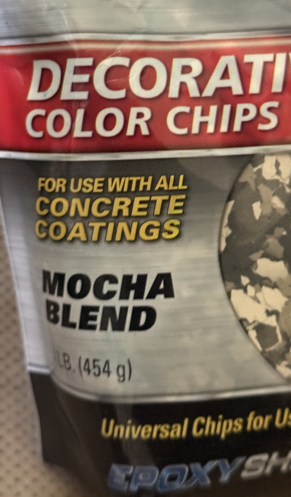 Rust-Oleum “Mocha Blend” 1 lb. Concrete Floor Decorative Color Chips ** NEW **