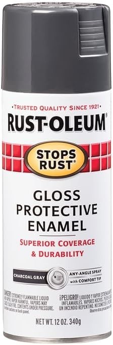 Rust Oleum Protective Enamel Spray Paint 12 Ounce Charcoal Gray Gloss Finish