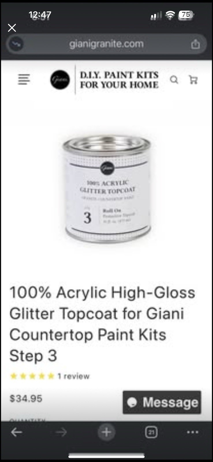 Giani Countertop Kit 2.0 – New, Open Box – White Diamond