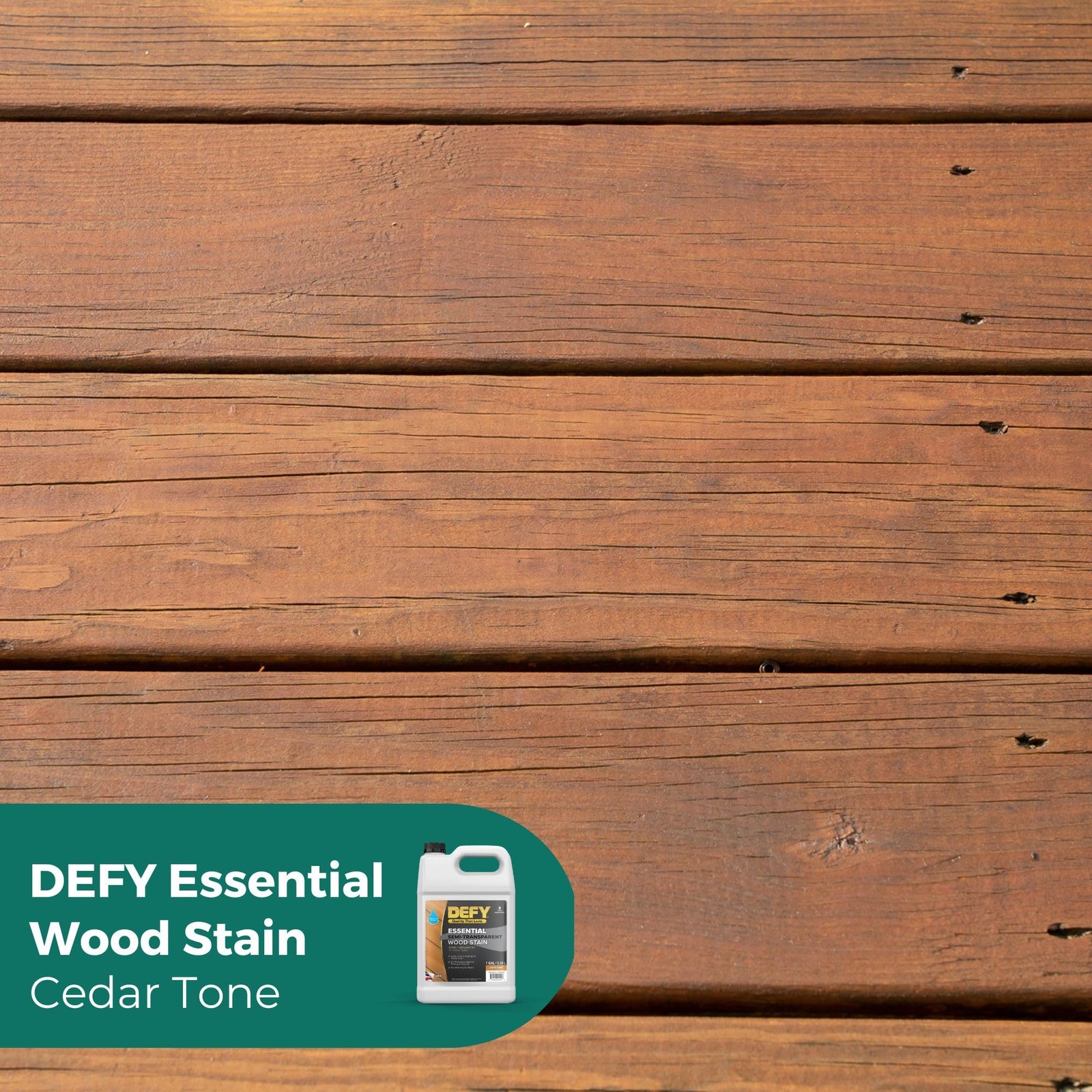 Defy Essential Semi-Transparent Outdoor Stain And Sealer In One 1 Gallon Cedar