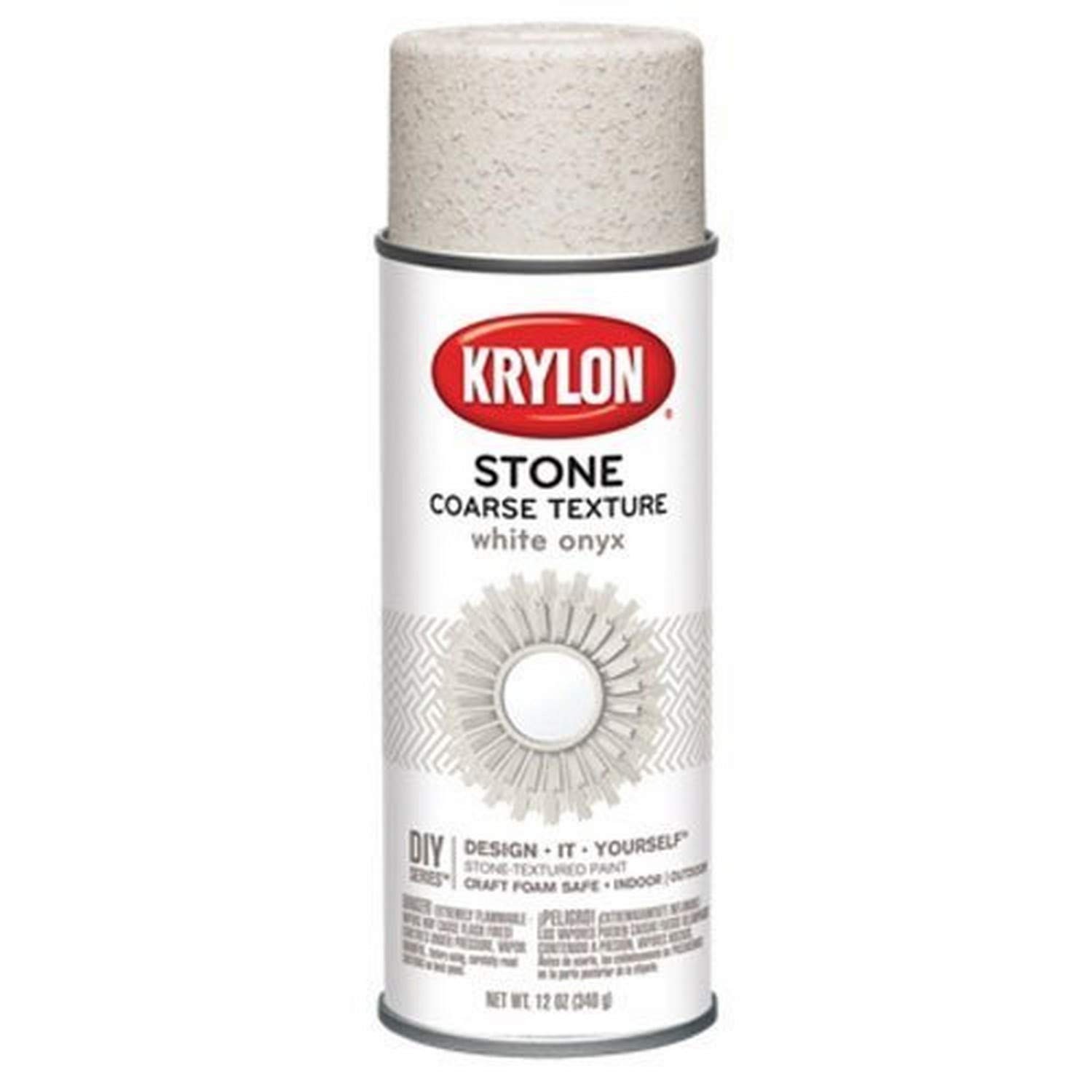 K18213 Coarse Stone Texture Finish Spray Paint, White Onyx, 12 Ounce
