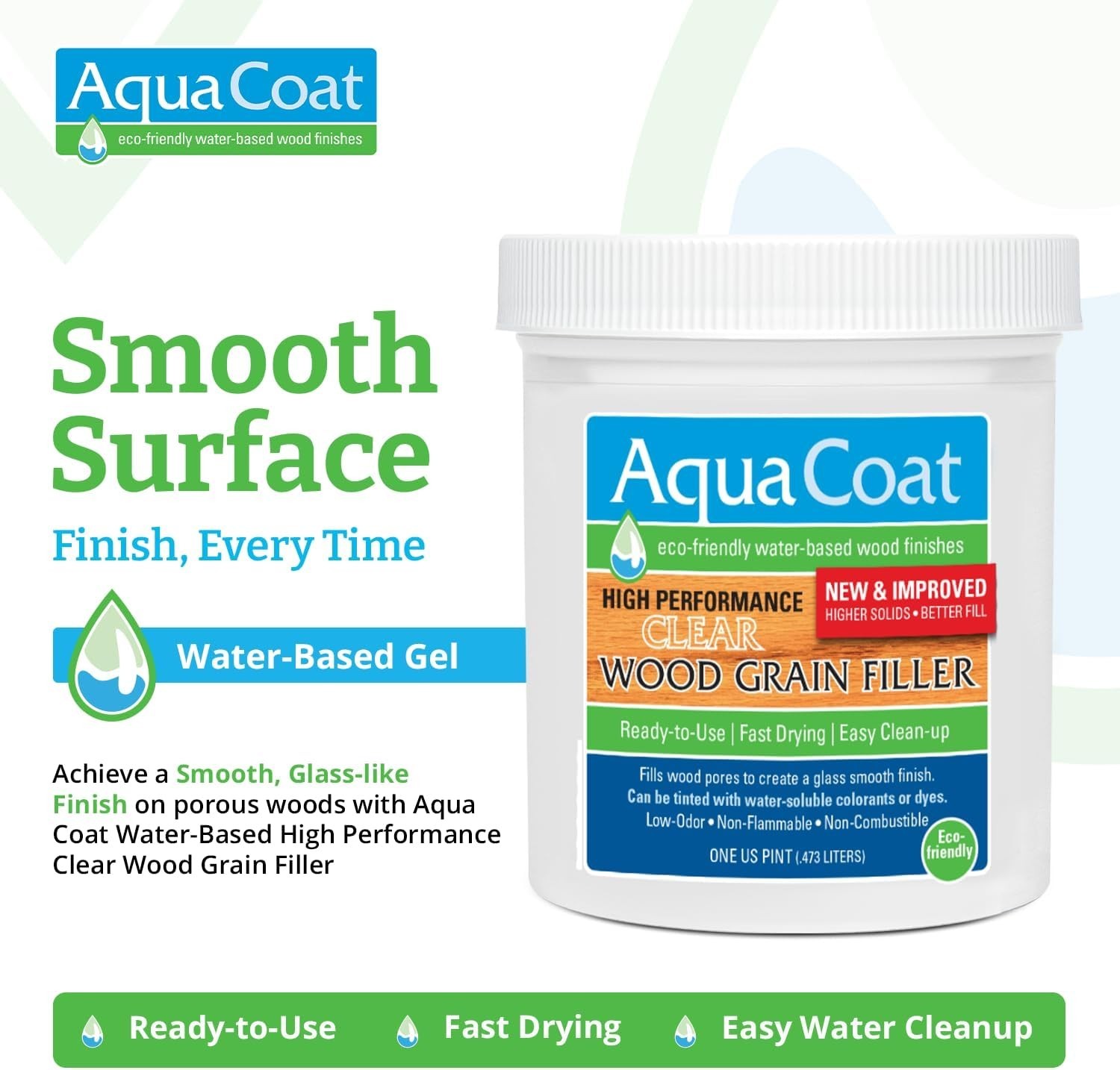 Aqua Coat New and Improved High Performance Eco-Friendly Water-Based Clear Wood
