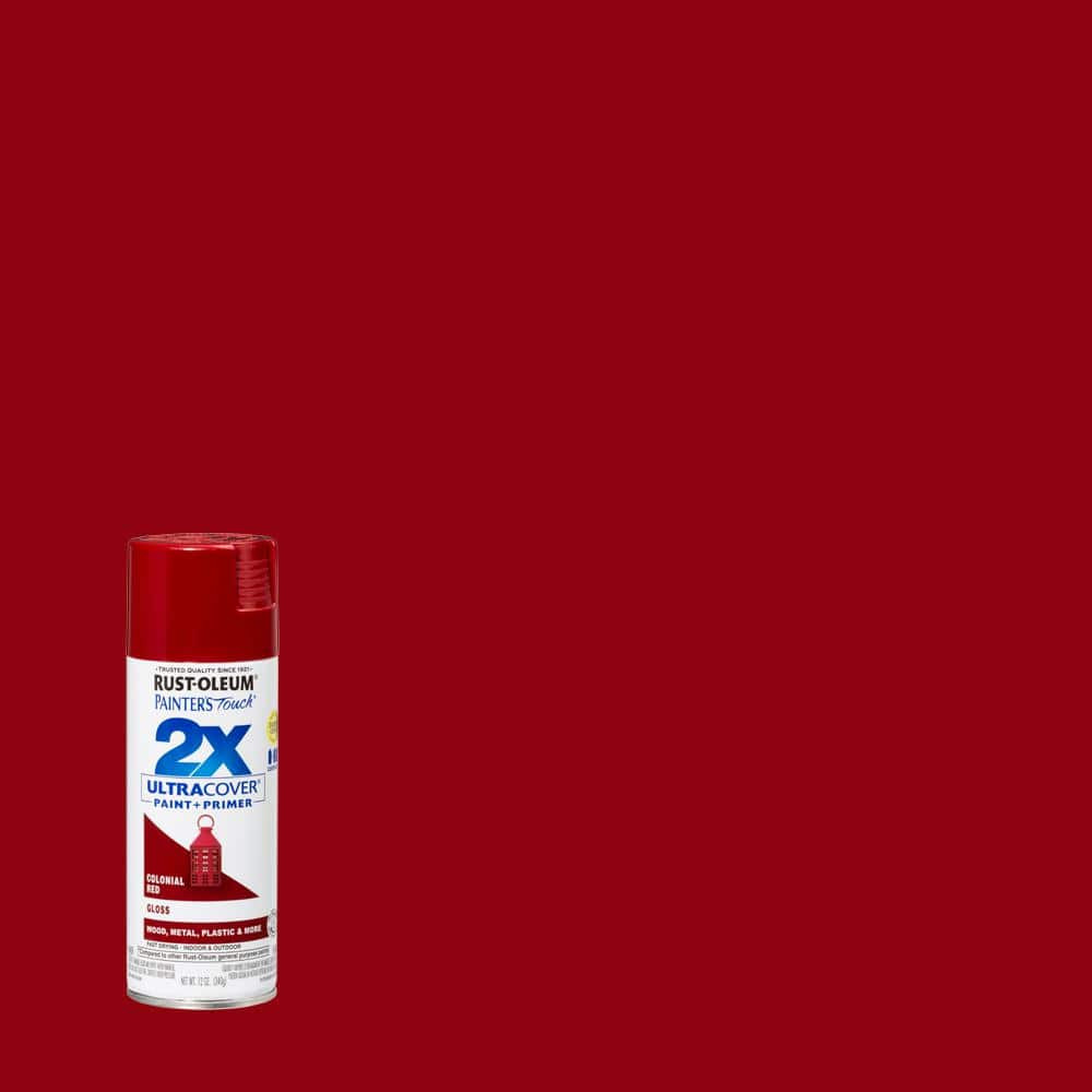 Gloss Red Spray Paint 12-Oz, Premium 2X Ultra-Cover for Metal, Plastic, Wood