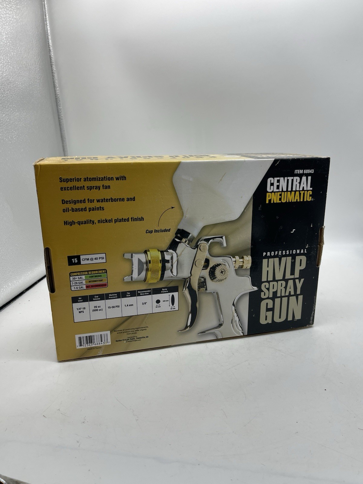 Central Pneumatic Professional HVLP Auto Paint Restoration Spray Gun 20 oz.*NEW*