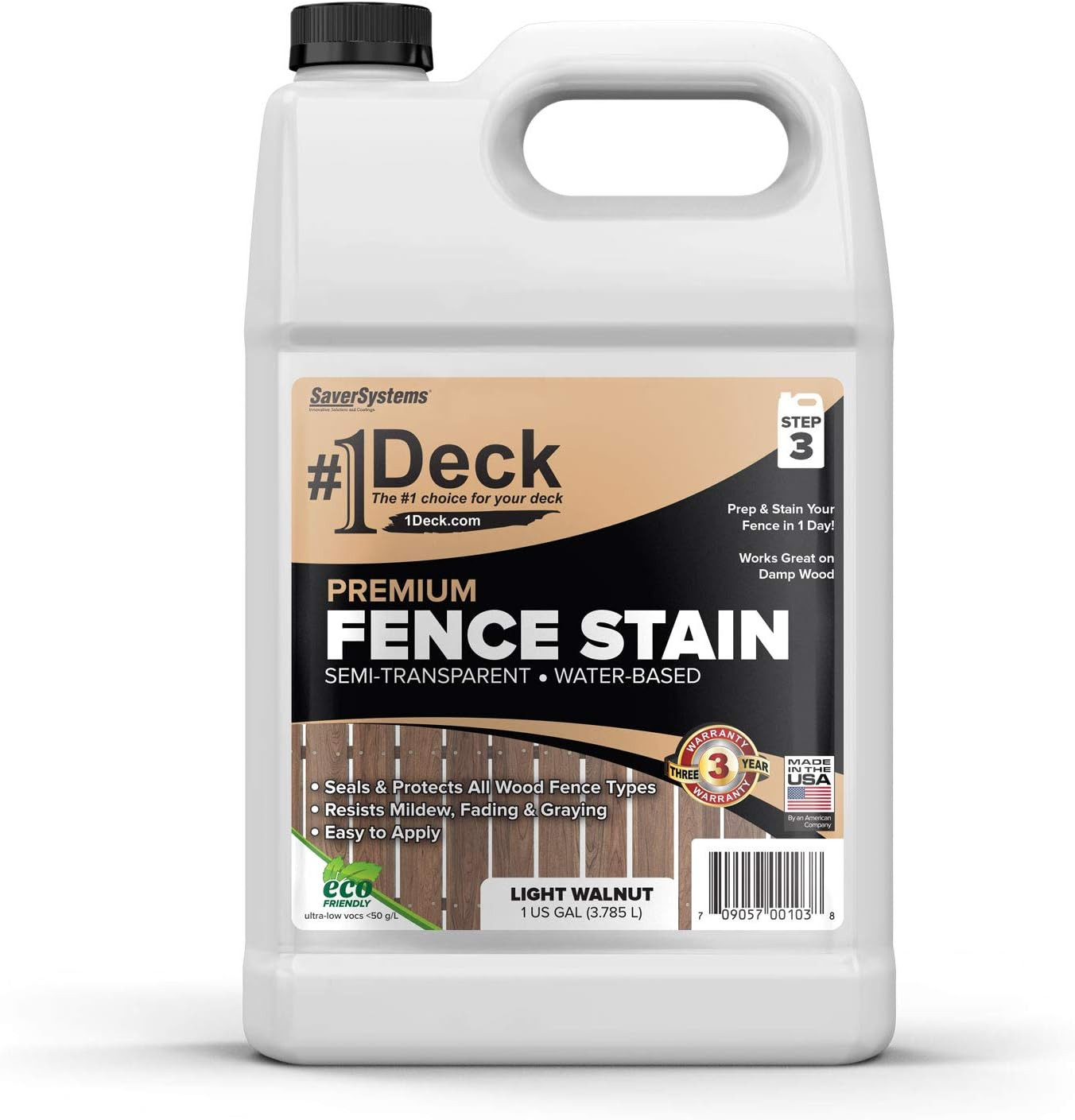 #1 Deck Premium Wood Fence Stain and Sealer – Semi-Transparent Fence Sealer – L