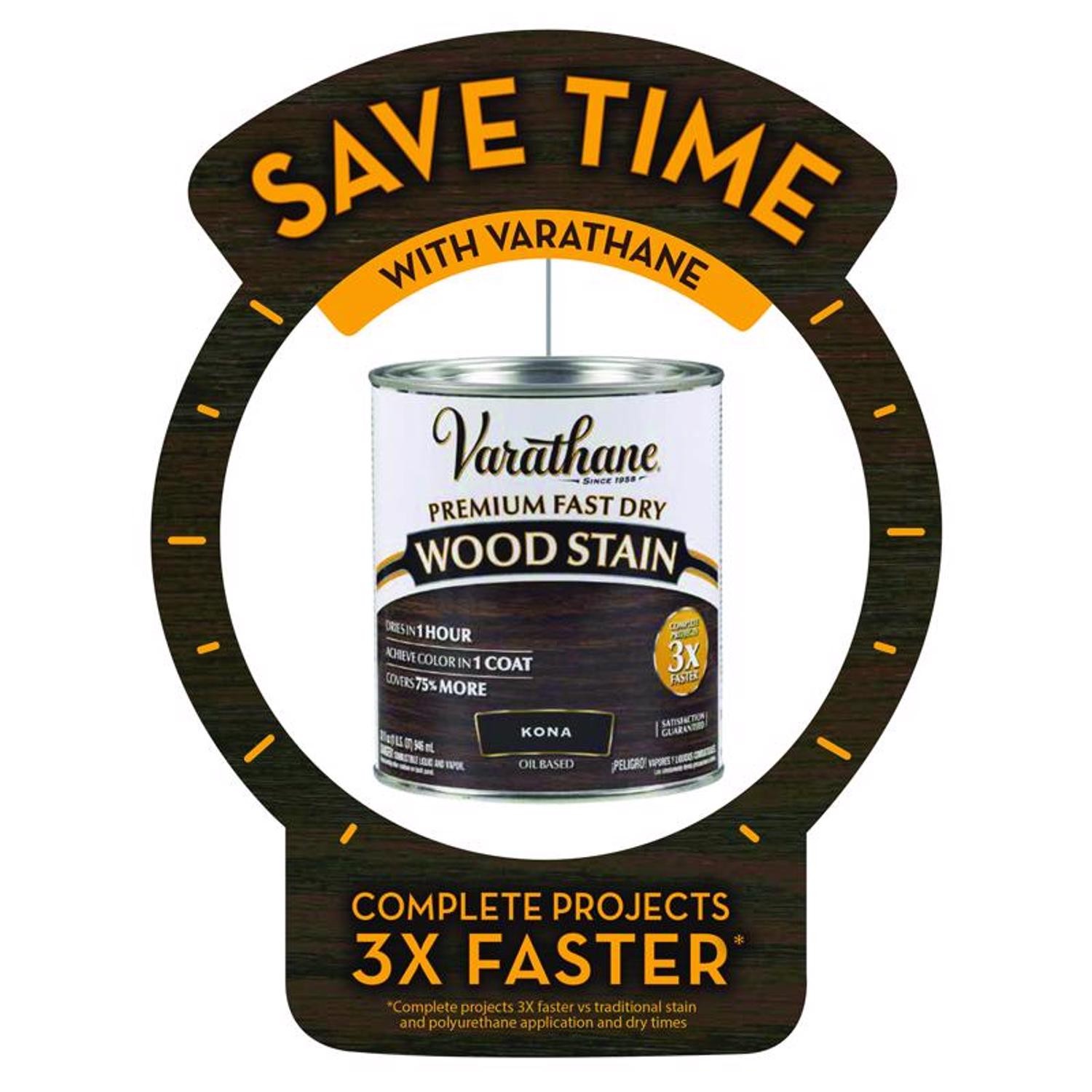 Varathane Semi-Transparent Ebony Oil-Based Wood Stain 0.5 pt. (Pack of 4)