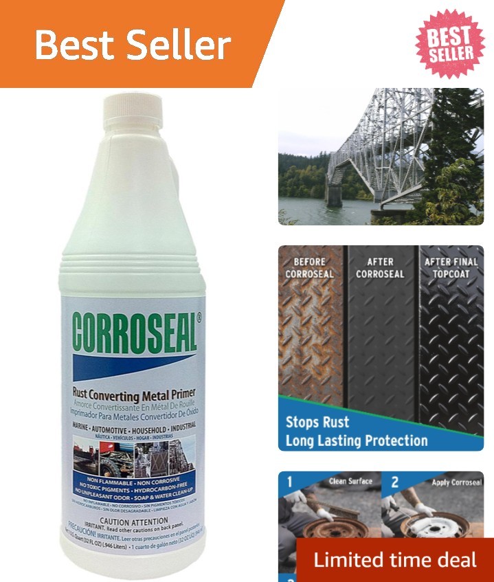 Water-Based Rust Converter Metal Primer, Rust Converter – 1 Qt