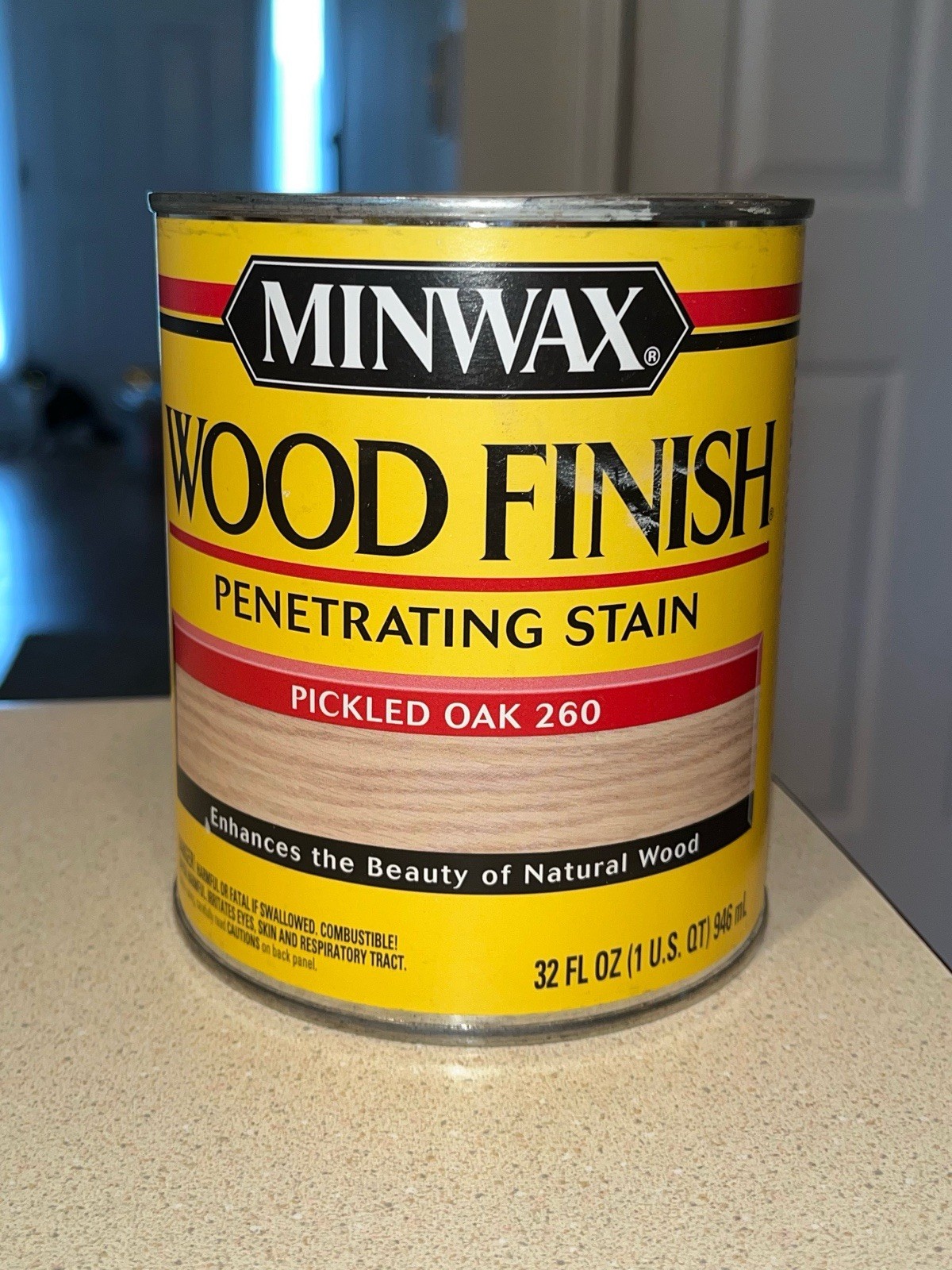 Minwax Pickled Oak 260 Wood Finish Oil-Based Wood Stain 1 Quart