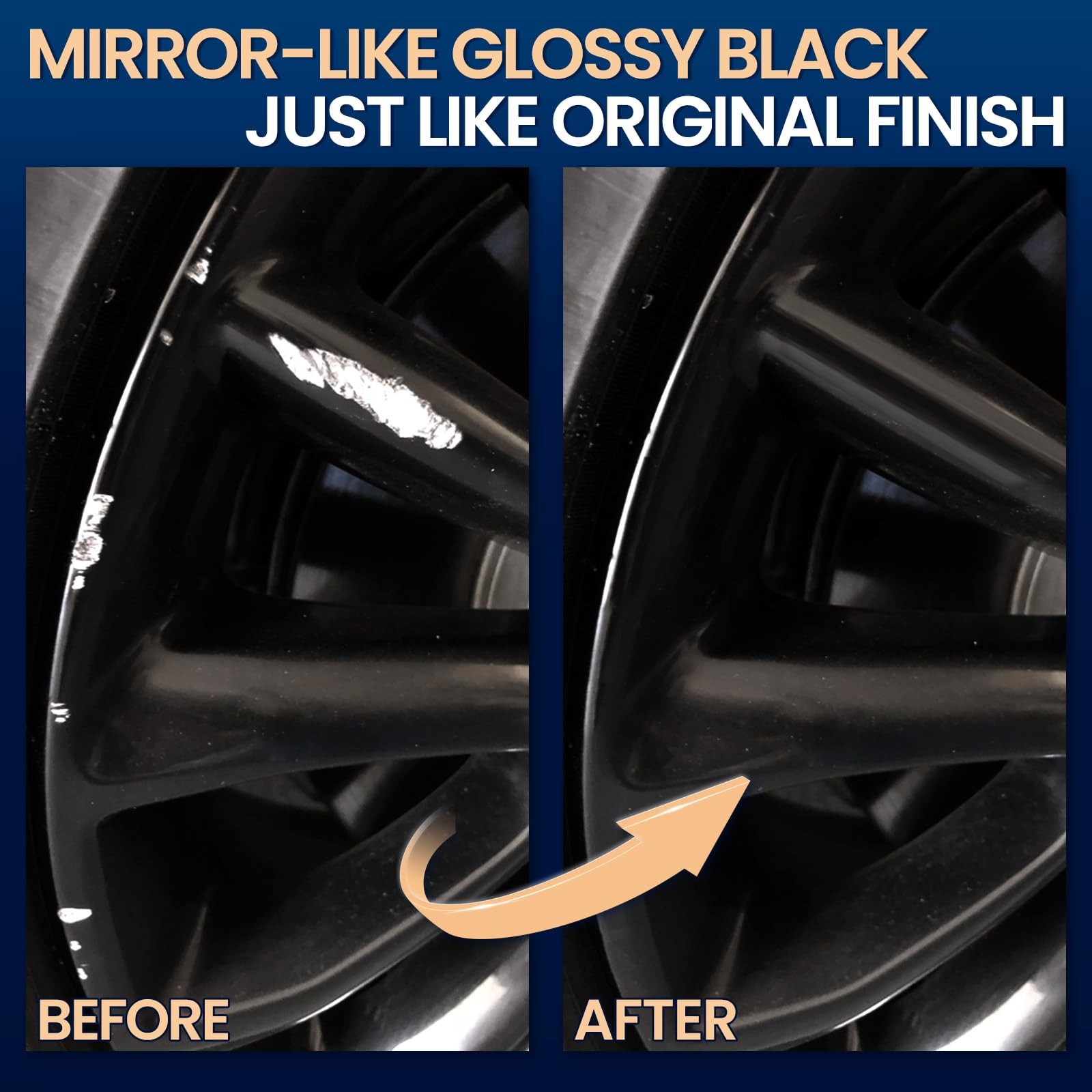 cocomfix Gloss Black Rim Touch Up Paint, 1 Fl Oz (Pack of 1),