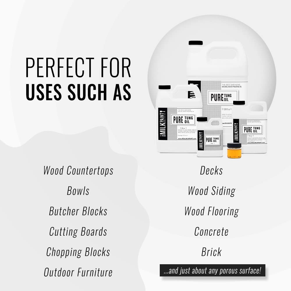 Pure Tung Oil for Wood Finishing,Cutting Boards, Outdoor Furniture,1 Gallon. HOT