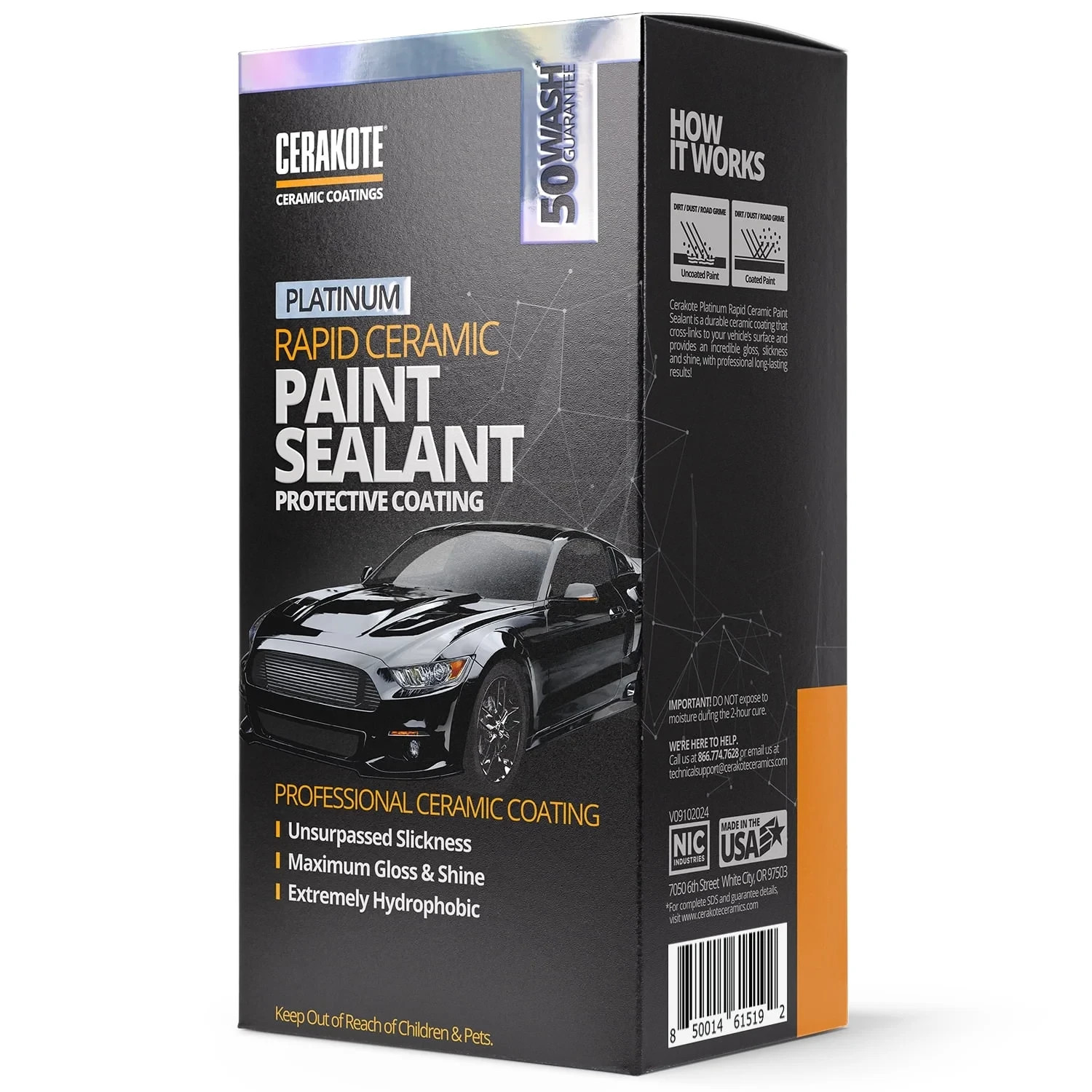 (2 pack) Platinum Rapid Ceramic Paint Sealant Kit, High Gloss Protective Coating