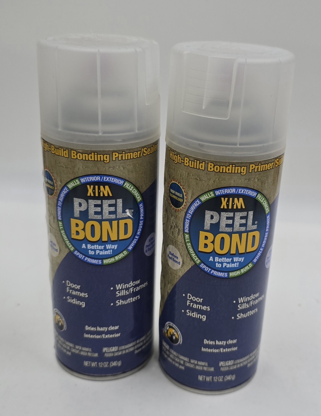 2 Pack XIM Peel Bond High-Build Bonding Primer Sealer Spray 12oz Hazy Clear