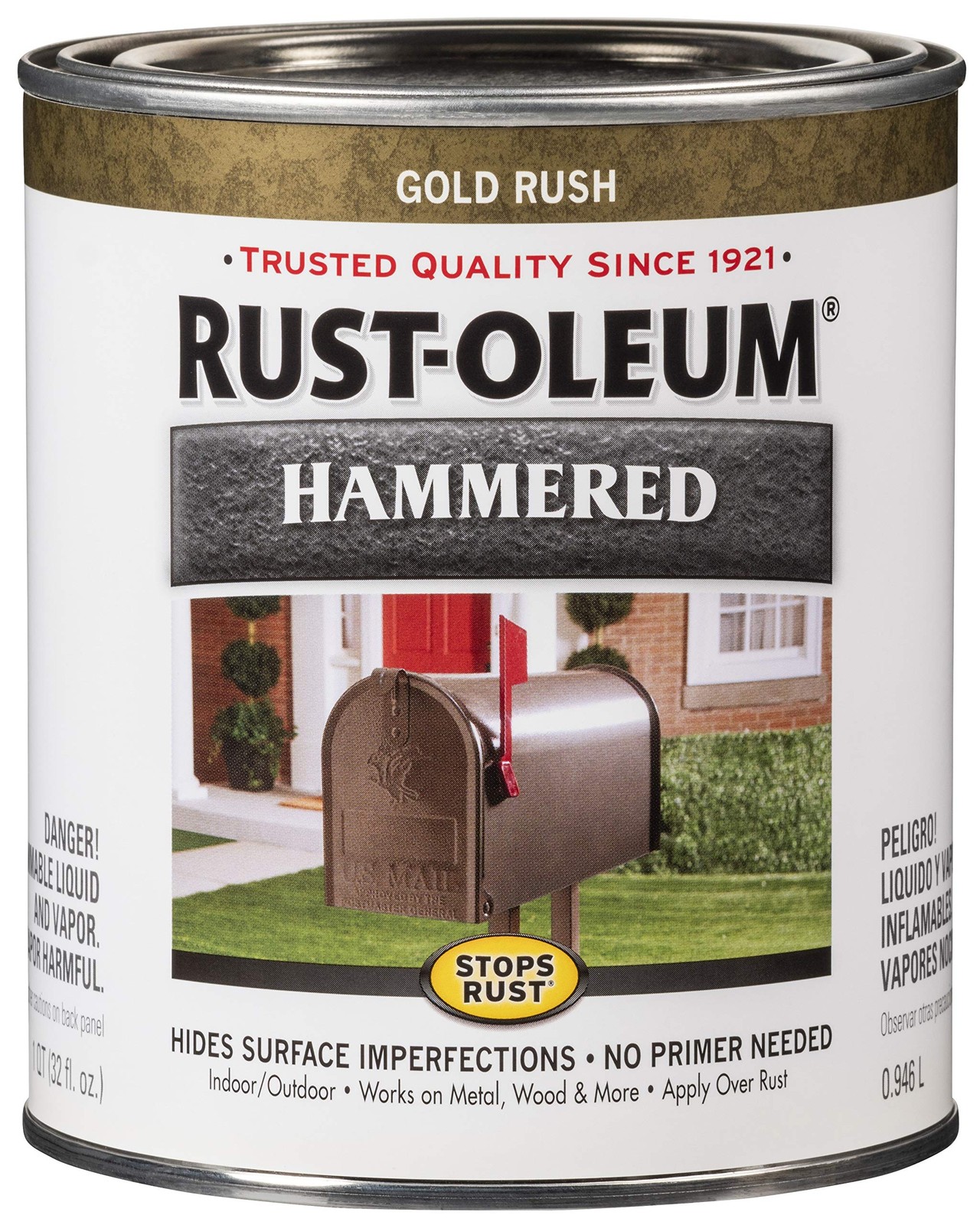 Rust Oleum Stops Rust Hammered Paint 32 Fl Oz Gold Weather Resistant Coating