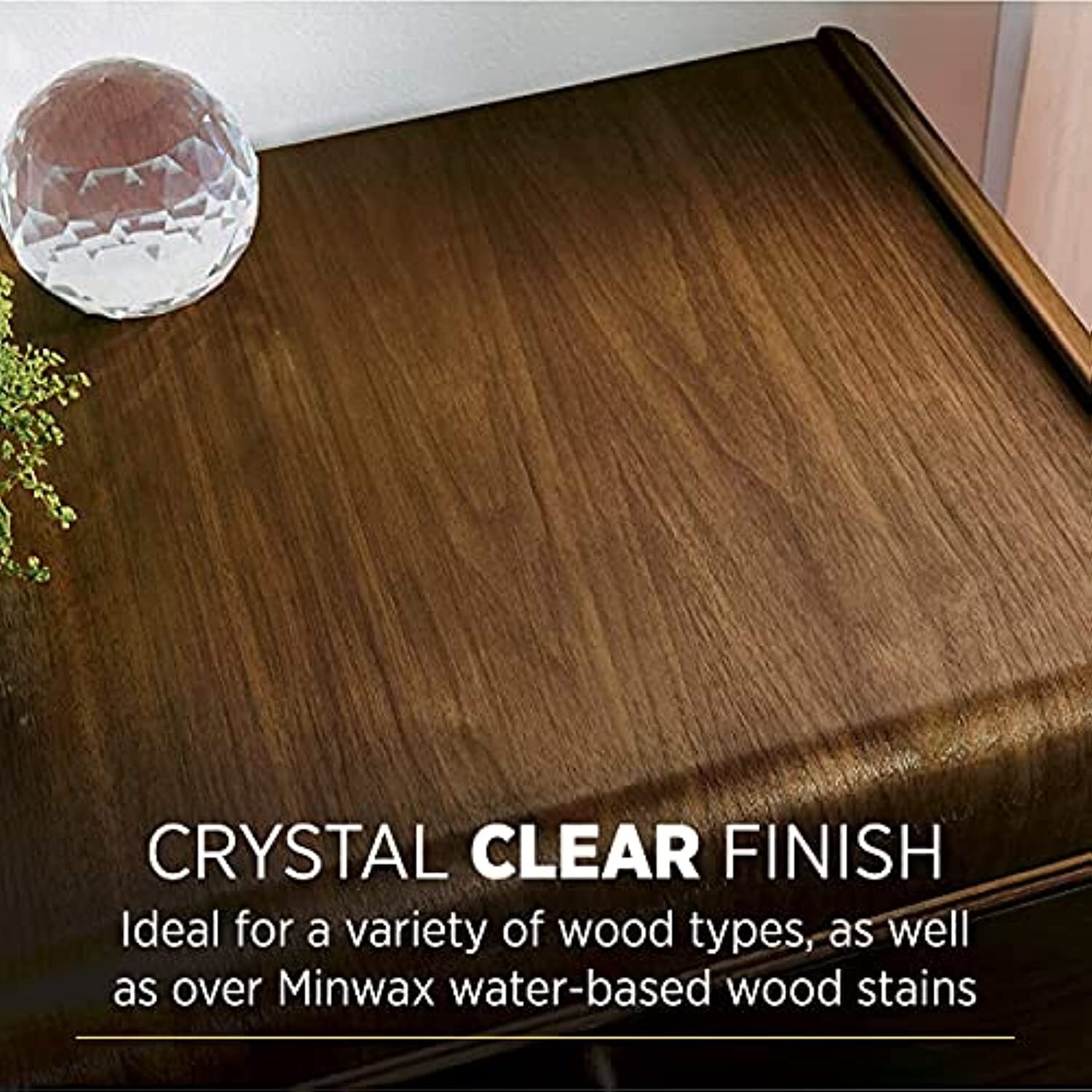 Minwax 233334444 Polycrylic Protective Wood Finish, Clear Satin, � Pint