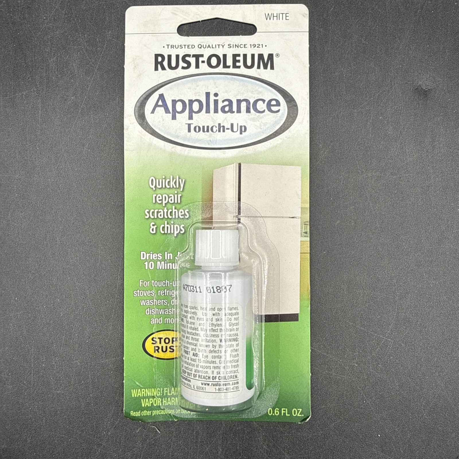 Rust-Oleum 203000 .6-Oz Appliance Touch-Up Brush 0.6 Fl Oz (Pack of 1), White