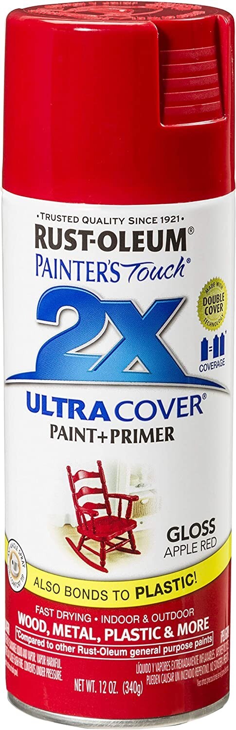 Rust-Oleum 249124 Painter’s Touch 2X Ultra Cover Spray Paint, 12 oz, Gloss Apple