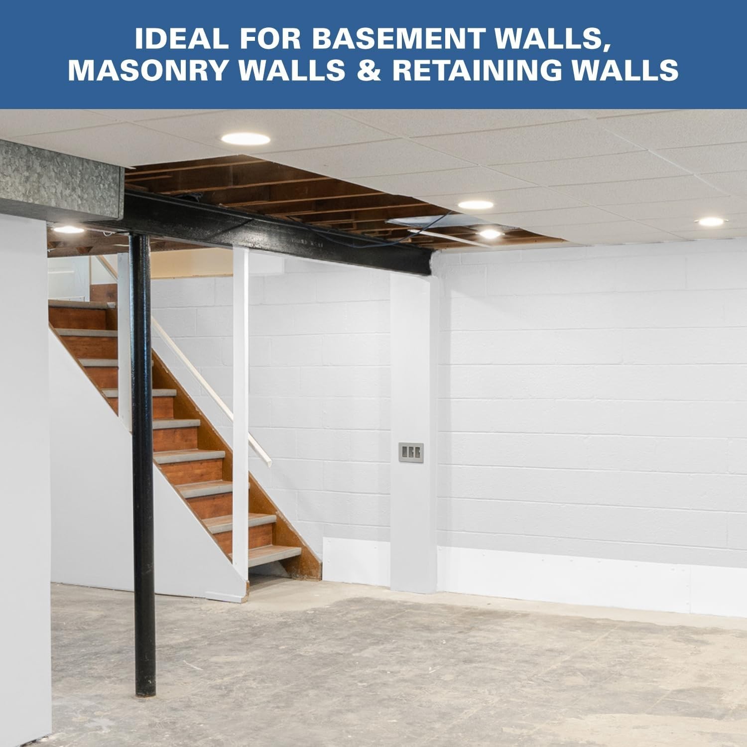 Basement Waterproofing Paint White 1 Gallon – Interior/Exterior Seal