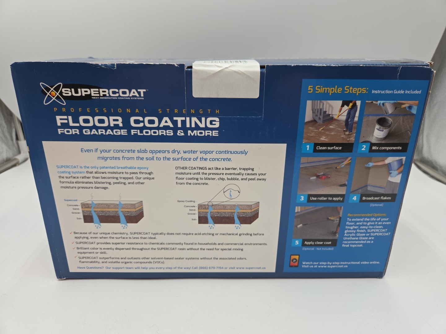 Supercoat Professional Strength Floor Coating (Slate Gray) For Garage Floors