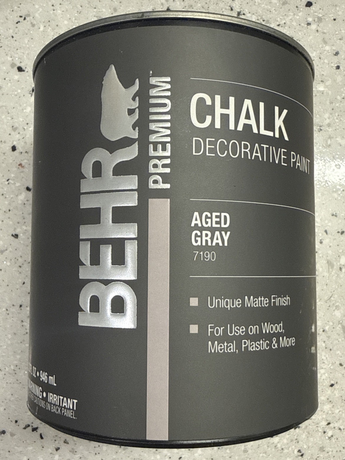 Behr Premium Chalk Decorative Paint Aged Gray Matte 32 fl oz Unique Finish