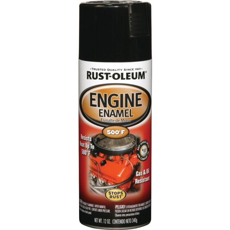 Rust-Oleum 248932 Engine Spray Paint, Oil Base, Black, 12 oz Can