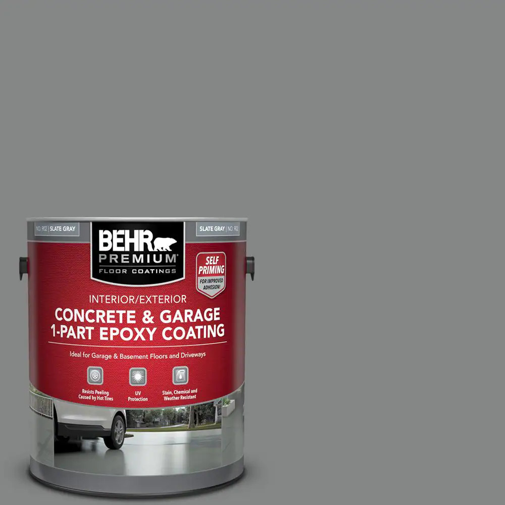 1 Gal. Slate Gray Floor Paint Epoxy Concrete For Garage Basement Patio Driveway