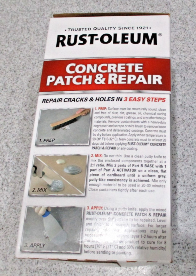 Rust-Oleum Concrete Patch and Repair 24 oz. Kit Epoxy Shield – Gray #301012