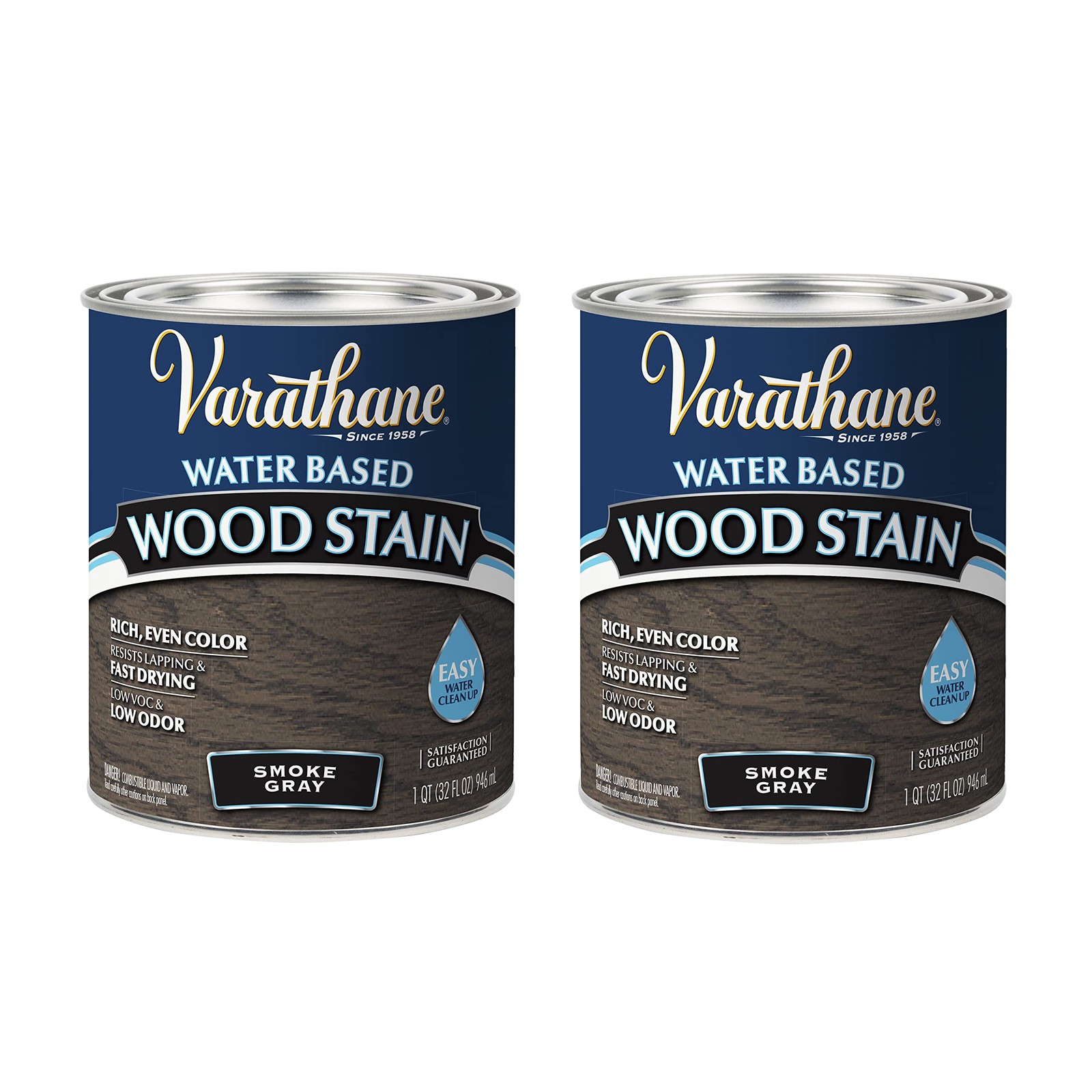 Varathane Water Based Smoke Gray Wood Stain Quart Pack Of 2 Low Odor Fast Drying