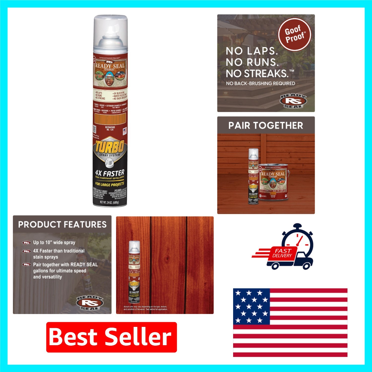 Oil-Based Redwood Wood Stain with Turbo Spray – Fast-Drying & Moisture Resistant