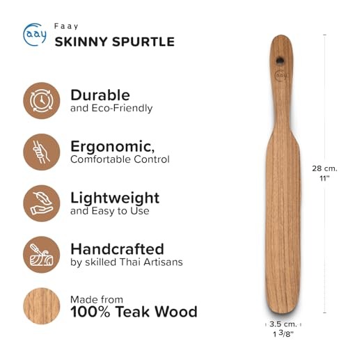 – The Original Since 2018 | Handmade Teak Spatula for Sourdough Skinny Spurtle