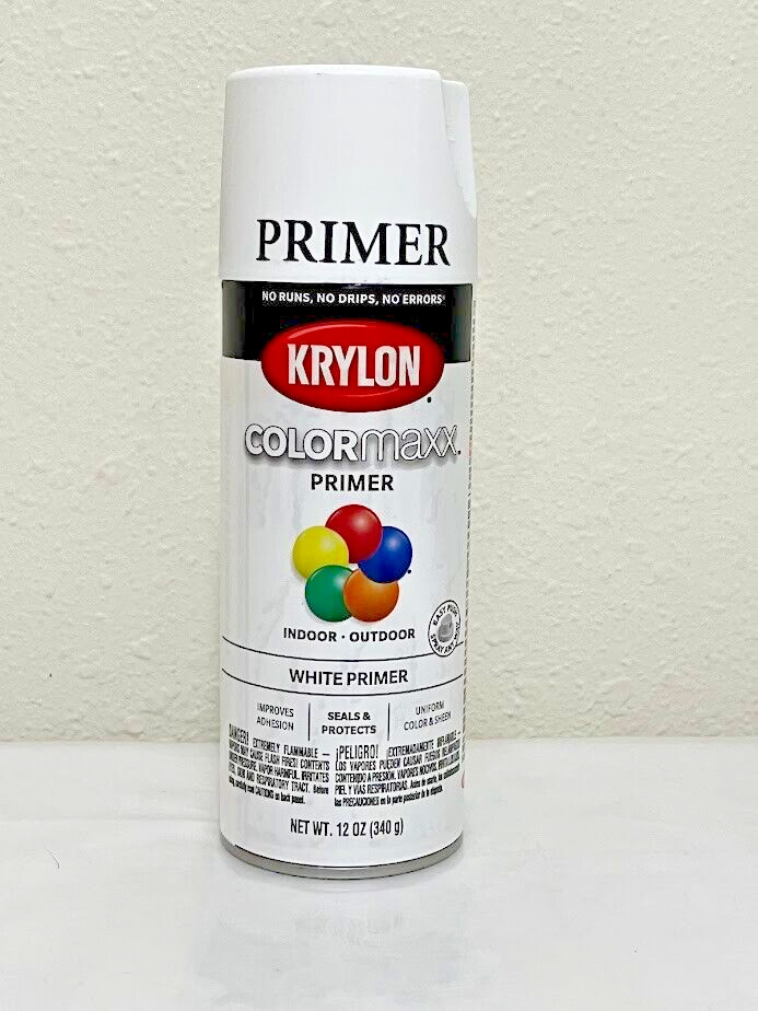 Krylon Colormaxx ~ Primer White ~ Spray Paint 12oz 5584 Seals & Protects