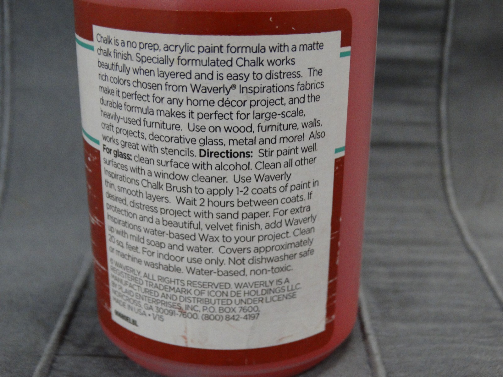 Waverly Inspirations Chalk Acrylic Paint, Crimson 8 Fl Oz