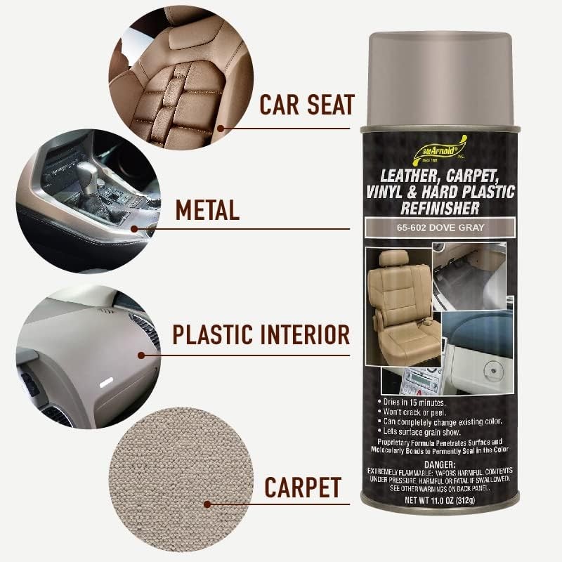S.M. Arnold Refinishing Spray Paint – DOVE GRAY 11 Oz. – For Leather, Carpet, Vi
