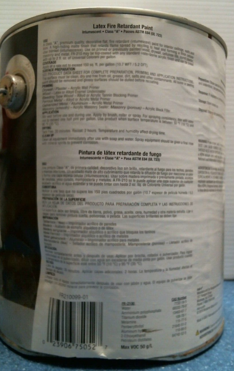 Insl-X Fire Retardant Paint, Flat, White 1 gal. (FR-210) FS